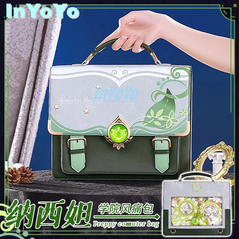 

InYoYo Nahida Cosplay Genshin Impact Preppy Commuter Bag Impression Theme Backpack School Daily Fashion Shoulder Bag Boys Girls