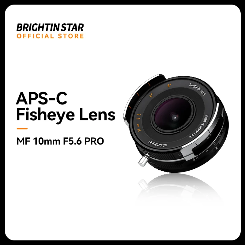 

Brightin Star 10mm F5.6 Pro APS-C Fisheye 175° Ultra-Wide Manual Focus Lens for Fuji X Sony E Nikon Z Canon EF-M M43 Cameras