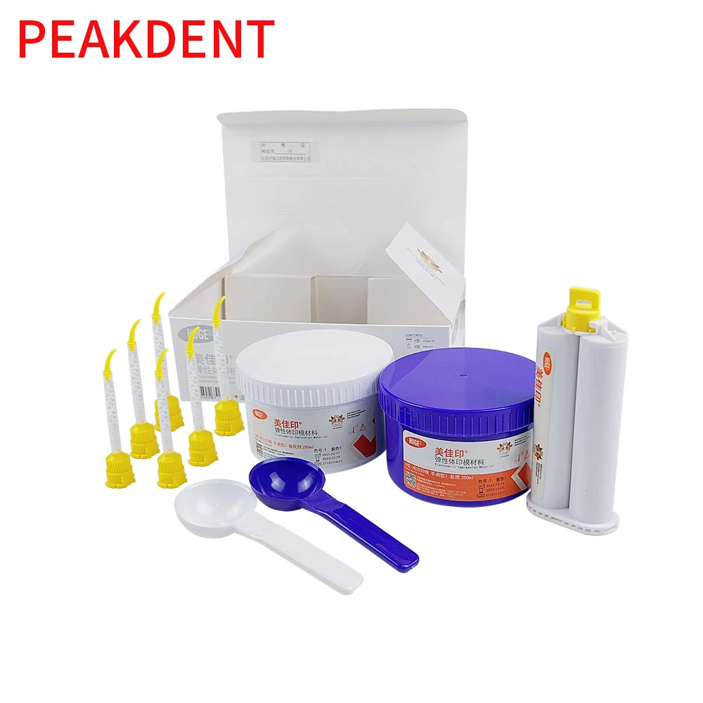 Dental Impression Material Impression Kit Putty Silicone Rubber Elastomeric Type For Mixing Tips Tubes Heads Light Body