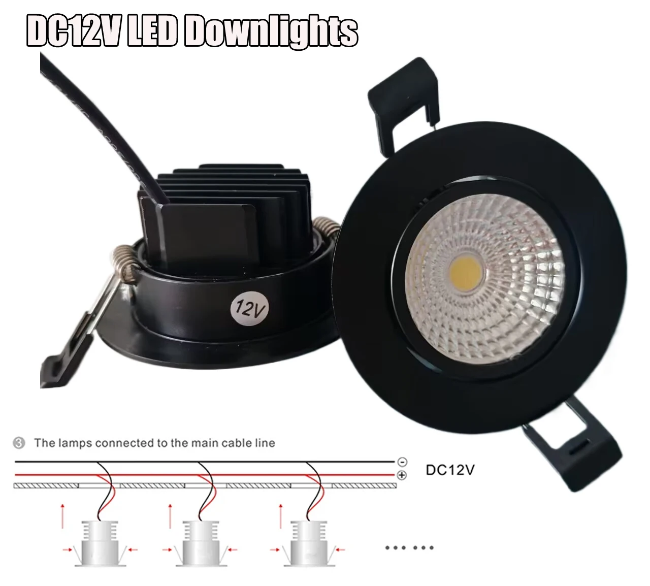 

5W 7W 12V COB LED Aluminum Recessed Downlight, Round Ultra-Thin Ceiling Panel Light for Indoor Home/Office Lighting Spotlights