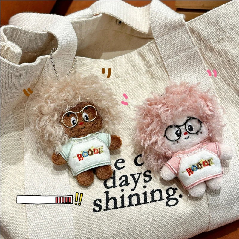 New Design Frizzy Hair Boy Cartoon Plush Pendant – Original Cute Afro Doll Keychain for Bags view 2