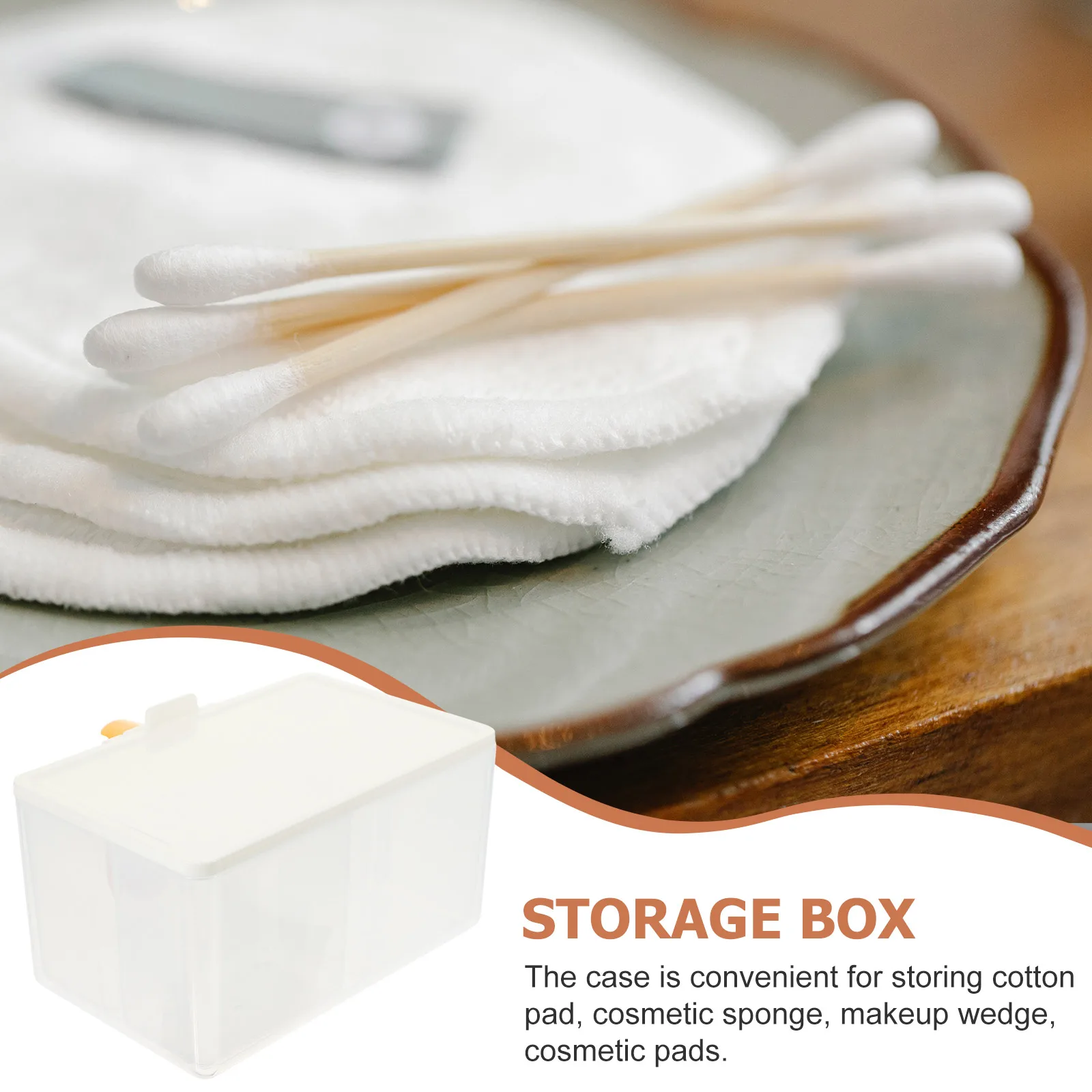 

1 set Waterproof Cotton Swab Storage Box Pads Container PP Swabs Holder Organizer for Makeup Vanity Desk with Lid Dust