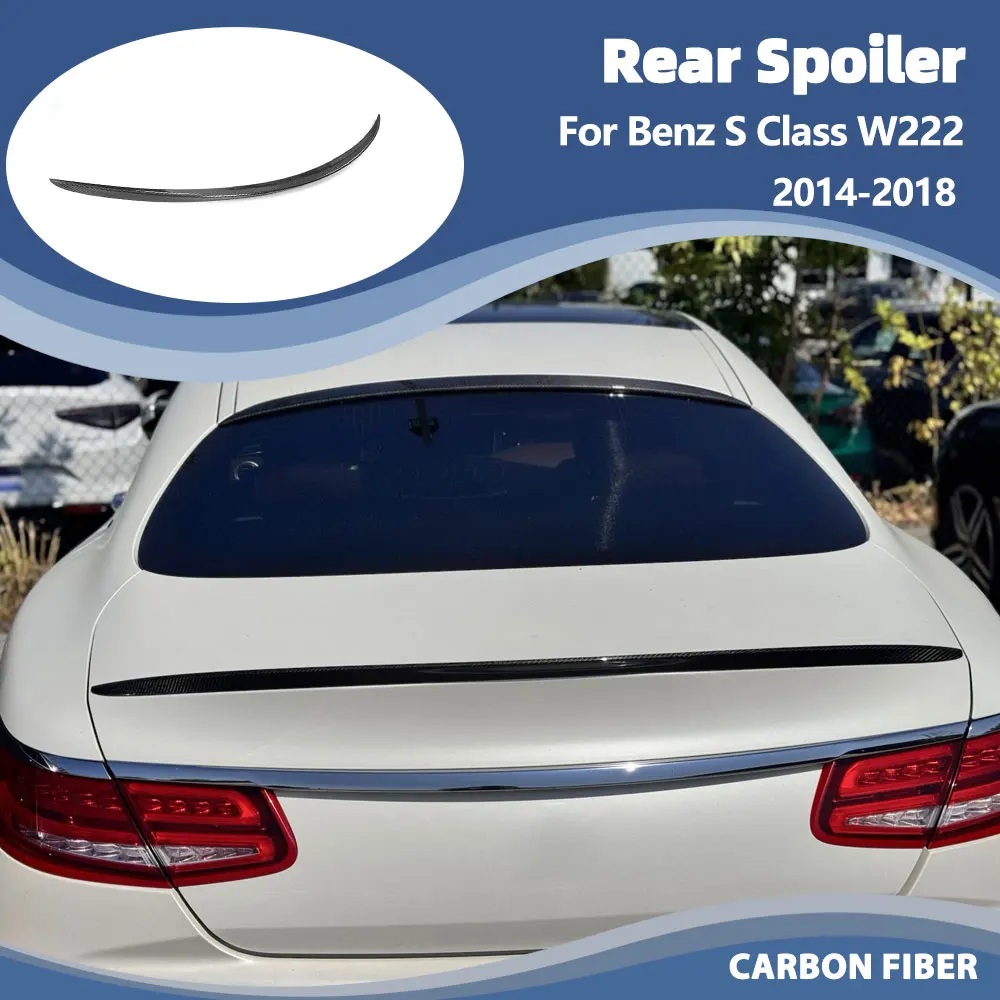 

Спойлер на крышку багажника для Mercedes-Benz S-Class W222 S500 S63 S65 AMG Coupe 2D 2014-2018, карбон/стеклопластик