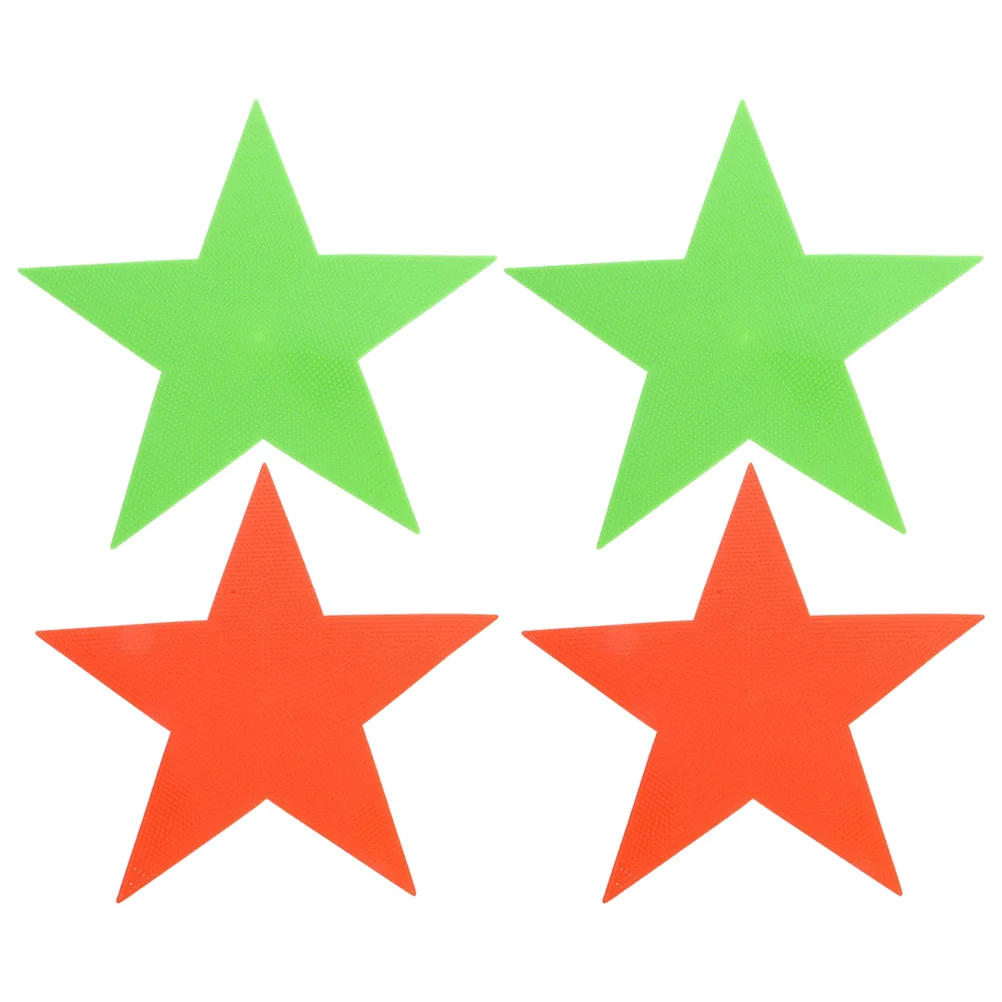 4 قطع من علامات السجاد على شكل نجمة وبقع أرضية ملونة للفصل الدراسي والمنزل والمكتب ومستلزمات التدريب على خفة الحركة #4