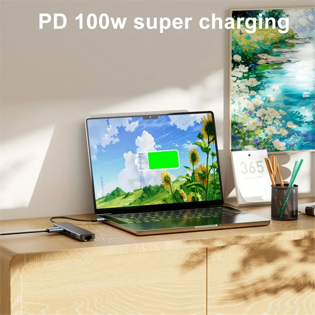 618 Mega Sale 8 in 1 USB C HUB Type C Splitter Docking Station Laptop Adapter for Macbook Air M1 IPad Pro RJ45 PC Laptop