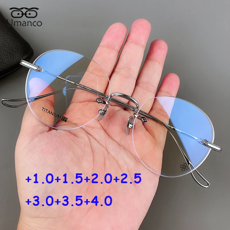 

Umanco Elegant Rectangle Small Reading Glasses for Women Anti Blue Light AC Lenses Elders Presbyopia Glasses +1.0+1.5+2.0+2.5