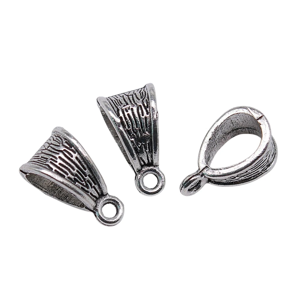 

10pcs/lot 14x7x7mm Beads Bails For Jewelry Making Antique Silver Color 0.55x0.28x0.28inch