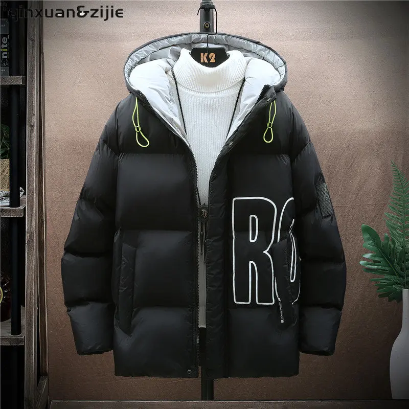 2021 jaqueta de inverno dos homens grosso quente parkas streetwear impressão com capuz jaquetas masculinas à prova de vento acolchoado casaco roupas dos homens dropshipping