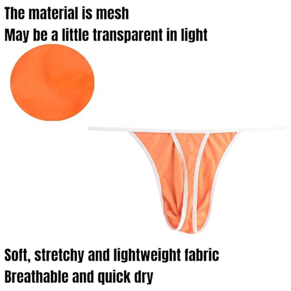 Jinshi Men’s Sexy Thongs T-Back Ice Silk Pouch up Comfort Fit G-Strings for Men