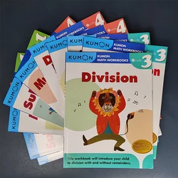 Libros de cálculo de Kumon para matemáticas, libro en inglés, ejercicios de matemáticas, G1-g4 de enseñanza para edades de 6 a 10 años, 2/3