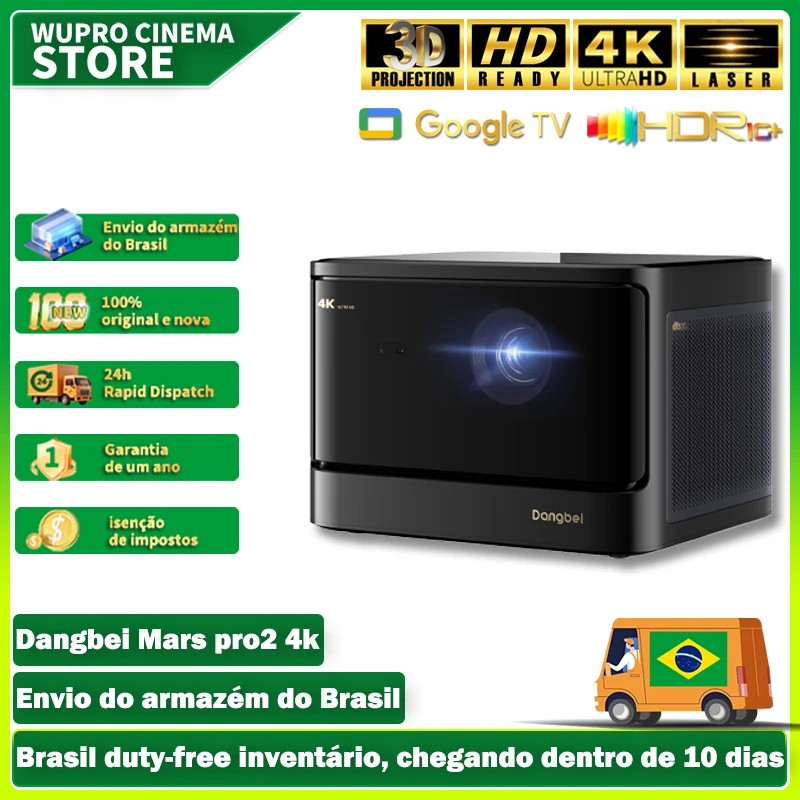 Dangbei mars pro 2 projetor nativo 4k hdr10 + dlp laser cinema 2450 iso lumen google tv android para casa versão global teatro