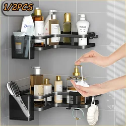 Bathroom Triangle Iron Shelf No Drill Metal Corner Shelf Kitchen Bathroom Accessories Storage Rack Shampoo Storage Rack