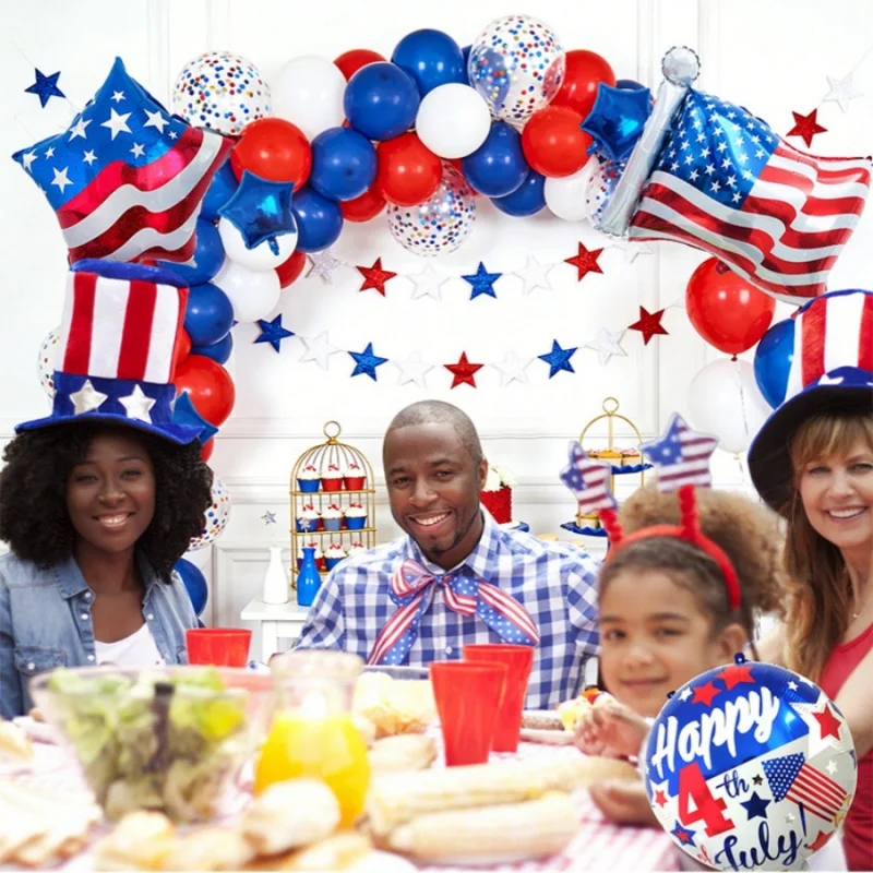2/3 Piezas de Decoración para Fiesta del Día de la Independencia Americana, 250 Aniversario, Globo con la Bandera de Estados Unidos, Adorno Colgante