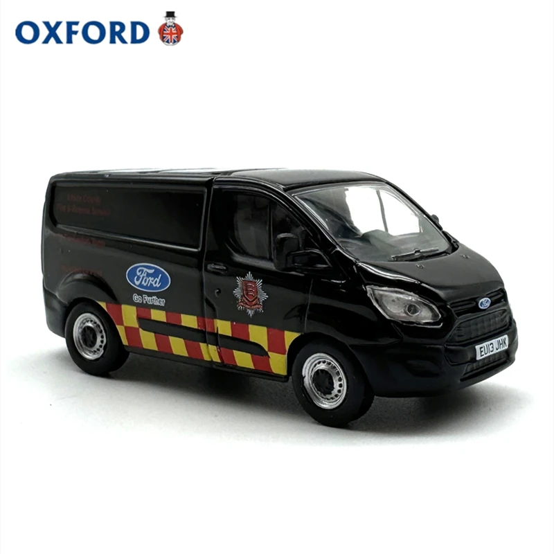 Diecast OXFORD 1:76 Scale Ford Van Fire Rescue Vehicle Alloy Car Model Collectible Toy Gift Souvenir Display Ornament