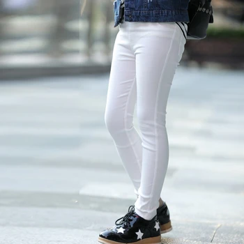 3-12-Year-Old Girls Pencil Pants Elastic baby Leggings 2024 New Slim Fit Children's Leggings Solid Color Imitation Jeans 3