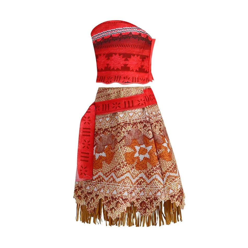 Disney NEW Moana Episode 2 Movie Costume Princess Vaiana Role Play Dress Girls Carnival Outfit Toddler Polynesian Beach Dress