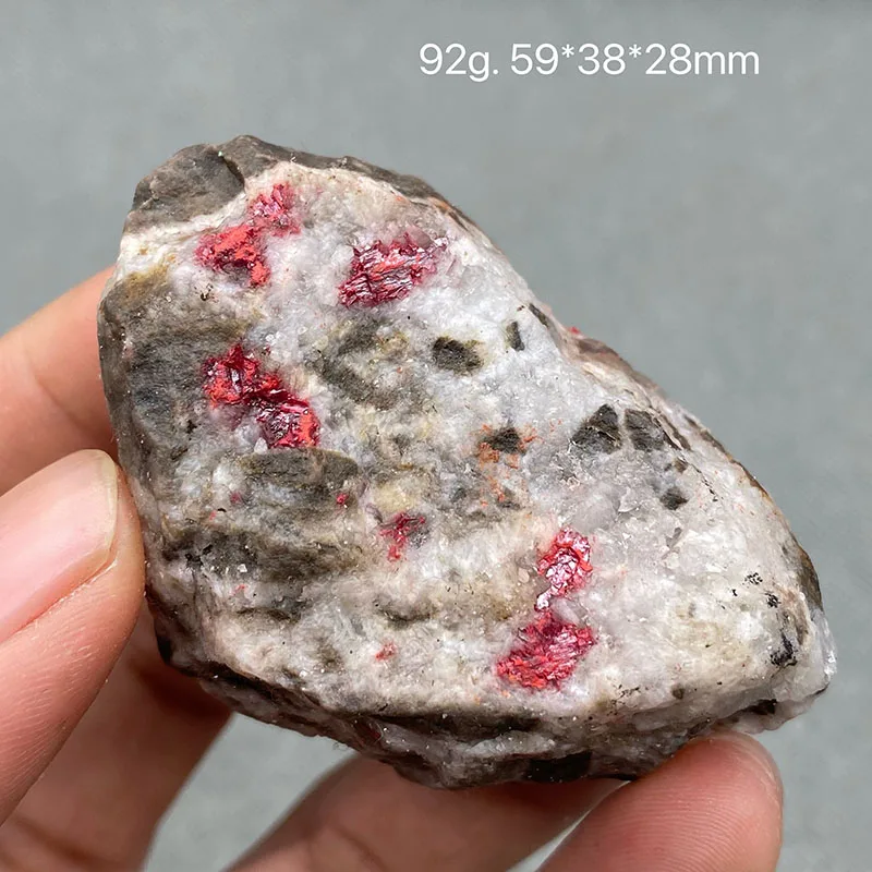 100% Natural Cinnabar Rough Quartz Mineral Specimen As Crystal