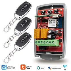 Tuya Smart Life Smart Garage Door Opener Remote Control Receiver 433MHz Universal Switch Module Inching Self-locking For Alexa