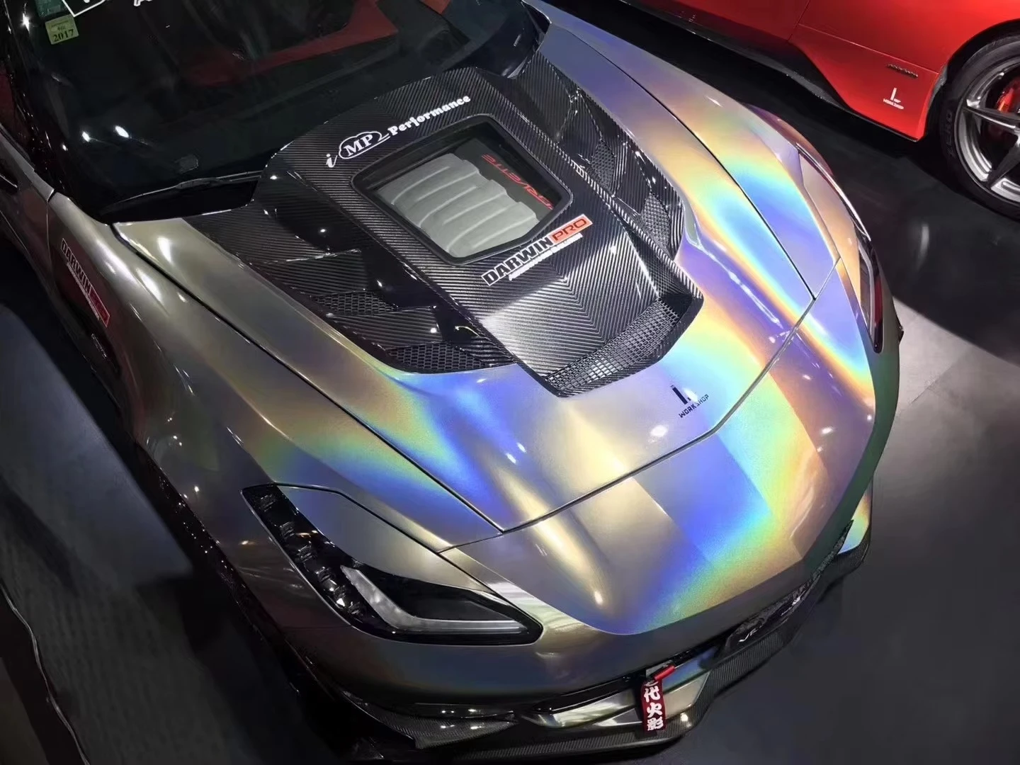 New Model MRD Carbon Fiber Hood for Chevrolet Corvette C7 Real Carbon Fiber Hood with Glass Cover Regular Style Carbon Fiber V2