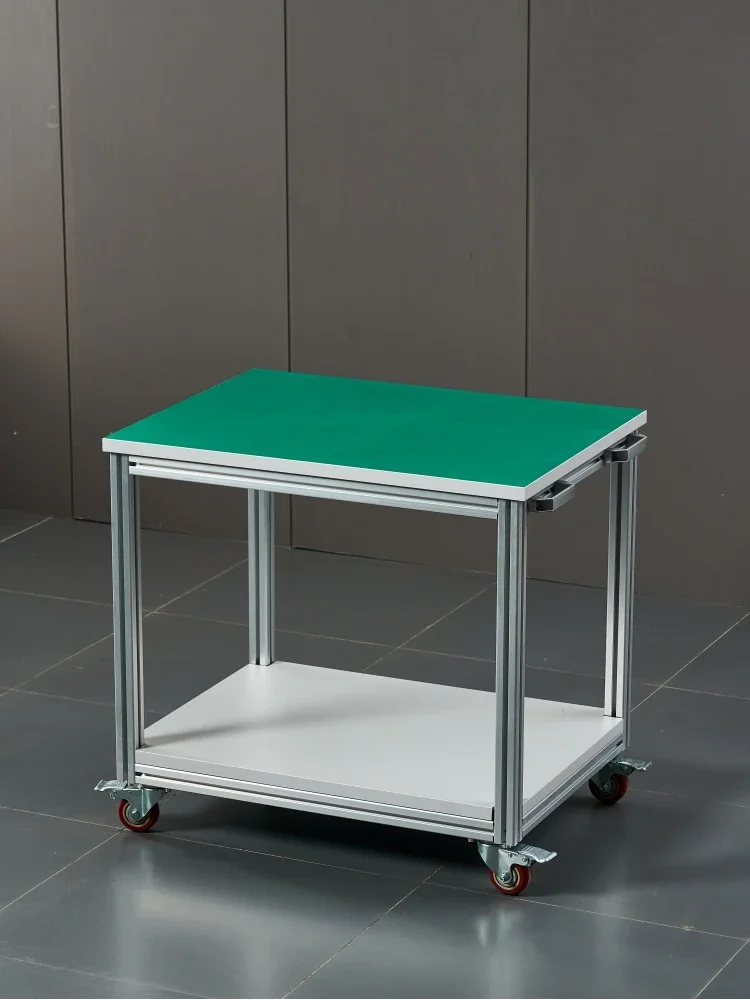 

Industrial aluminum profile anti-static workbench with wheels movable trolley aluminum alloy frame