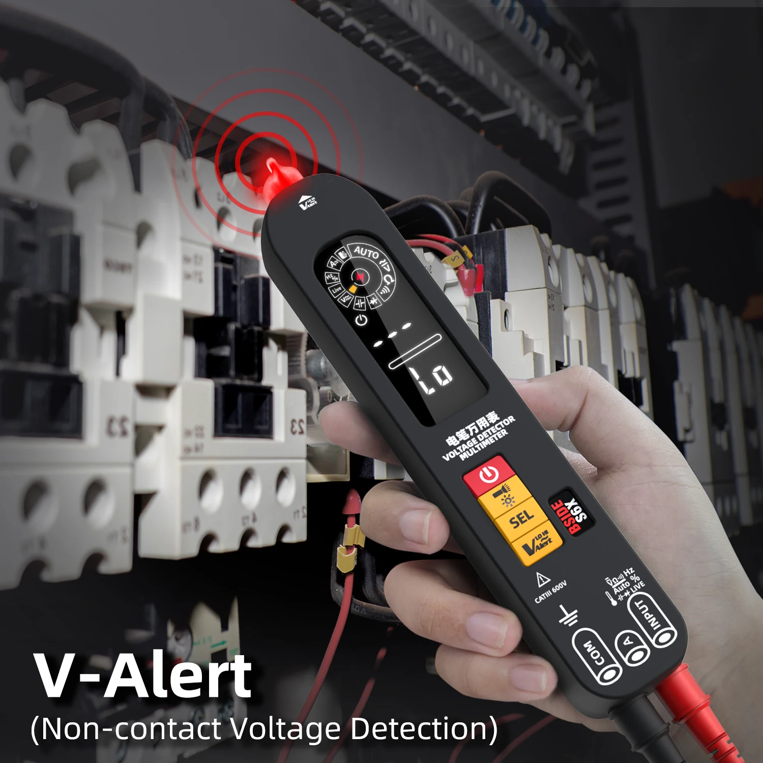 

BSIDE Digital Multimeter, Non-Contact Voltmeter, DC AC Voltage Smart Detector Ohm Capacitance Hertz Connectivity Tester