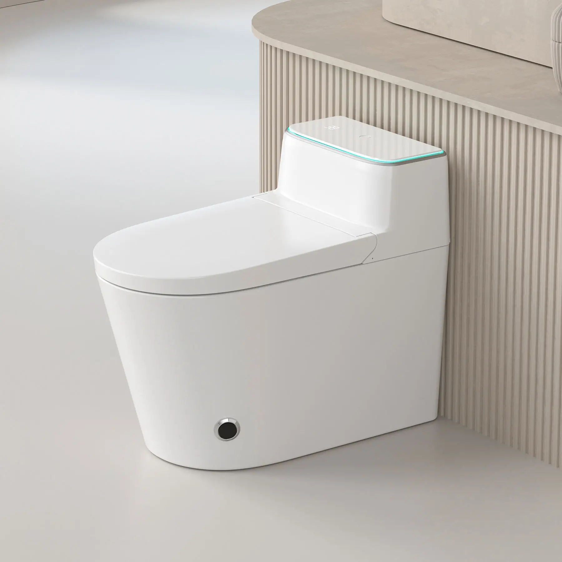 Advanced Remote Control Smart Toilet Seat with Heating Ring Flush Away Feature Elongated Bowl Shape Upgrade Ordinary Toilets