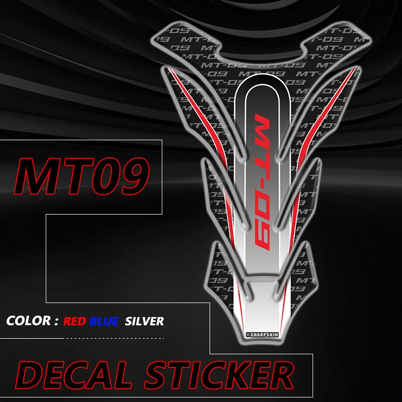 

2024 mt09 Motorcycle Fuel Tank Pad Sticker 3D Tank Fish Bone Decorative Protection Sticker Decals For MT-09 FZ09 FJ09