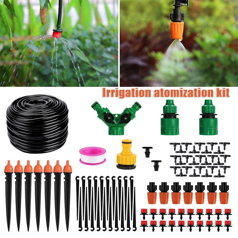 

Automati Micro Drip Irrigation System Automatic Plant Watering Kit With Adjustable Drippers & Hose - Outdoor Garden Misting Tool