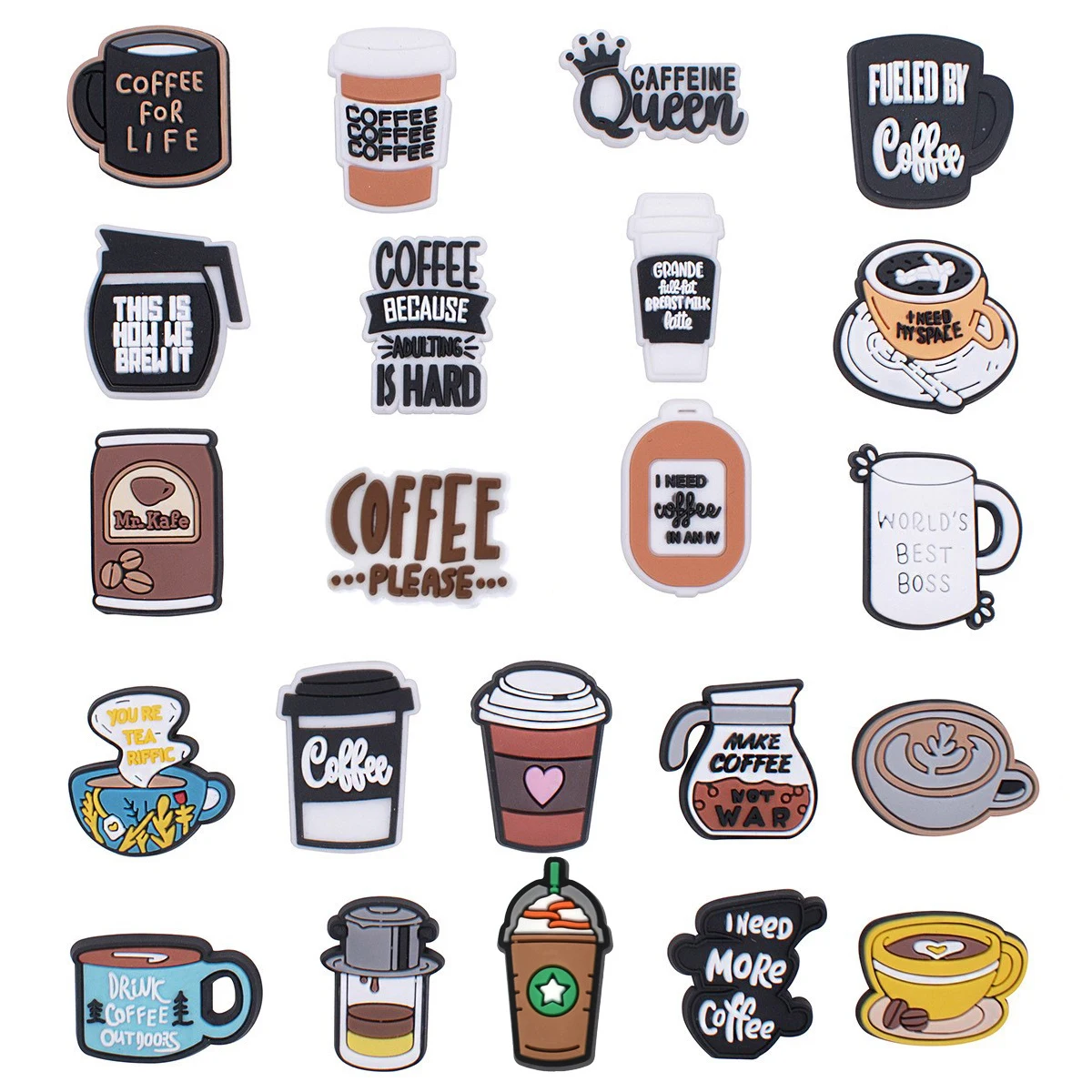 Jimat Sepatu Cangkir Kopi untuk Aksesori Crocs Jimat Bakiak Gelembung Slide DIY Dekorasi Sepatu Gesper Hadiah Pesta Teman