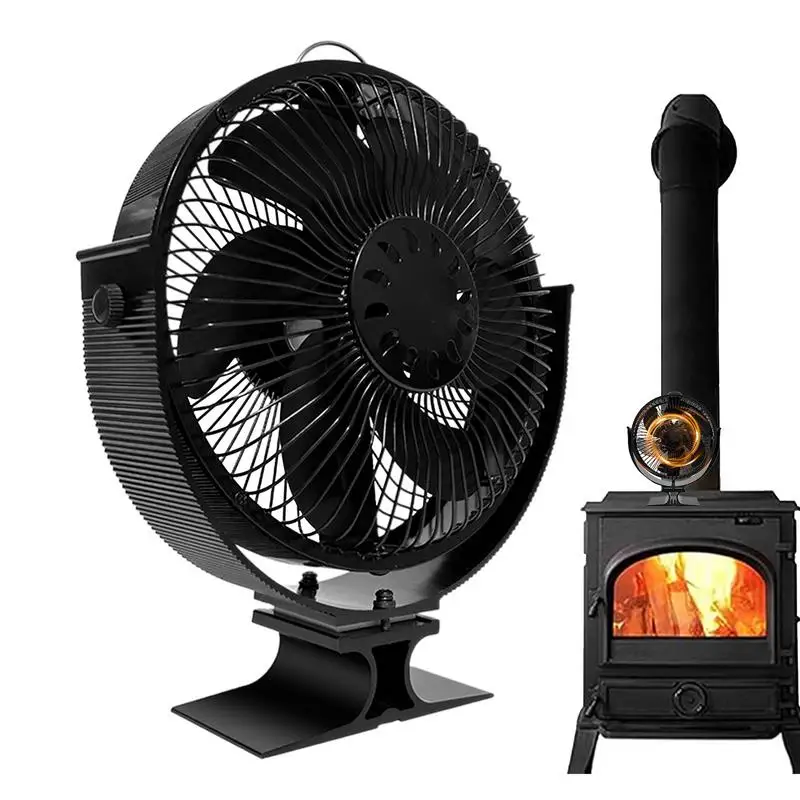 

Heat Powered Stove Fan 6 Blades Efficient Heat Distribution With Protective Cover Log For , Wood Burning Stoves Log Burner