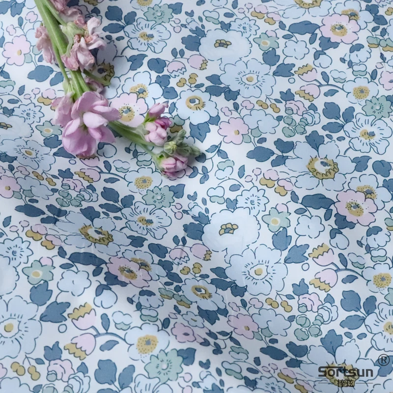 Betsy Floral 100% Cotton Fabric 80S Like Liberty Fabric Digital Printing For Sewing Cloth Dresses Skirt Kids Designer Poplin