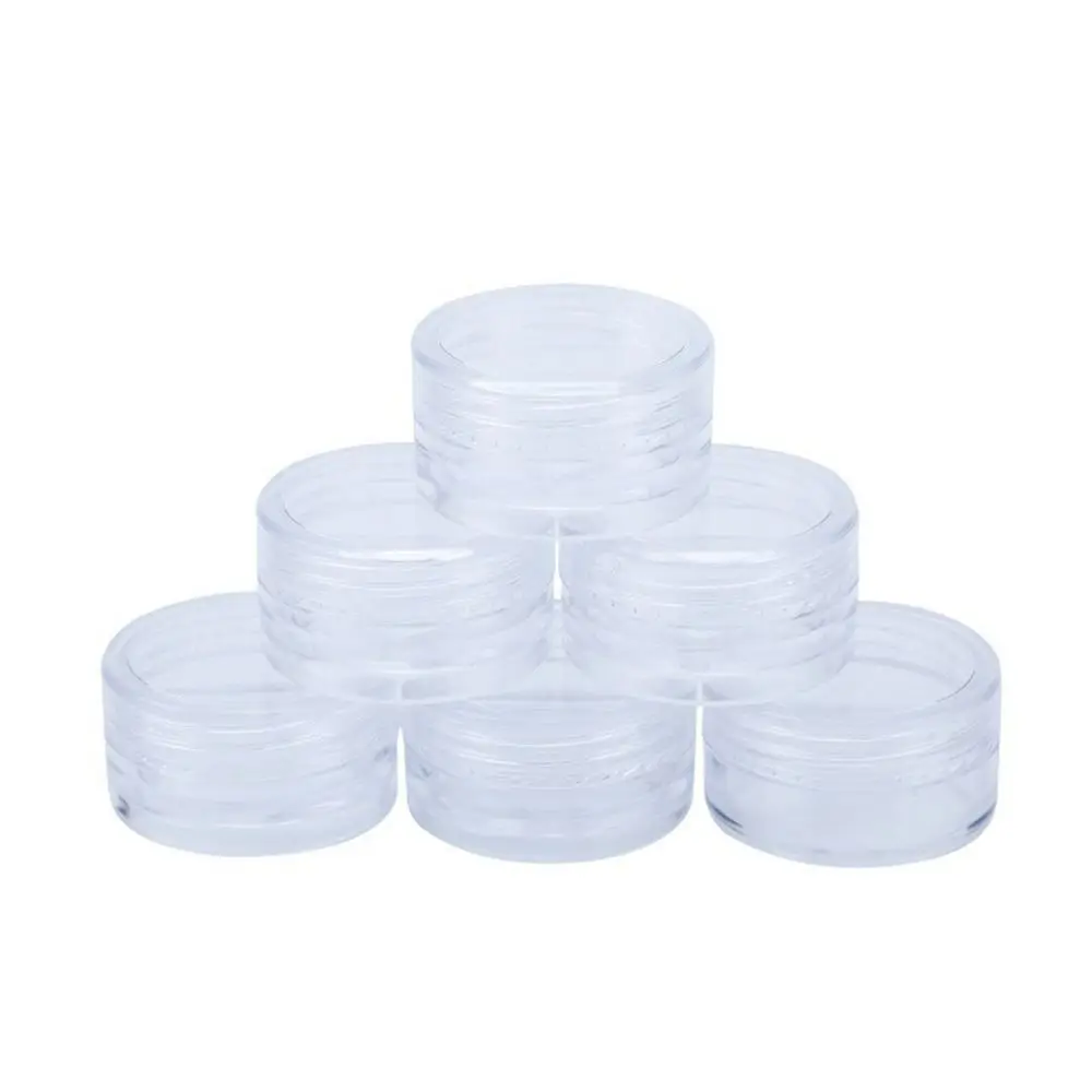 3/5/10/15/20g Clear Plastic Cream Jar Travel Portable Mini Cosmetic Dispenser Bottle Round Lotion Cream Gel Pot Vials Containers