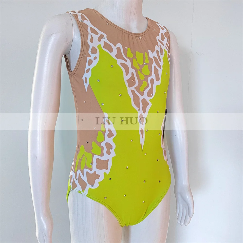 LIUHUO Rhythmic Gymnastics Leotard Customize Adult Women Girl Costume Performance Competition Dance Dress Multicolour Teens Kids