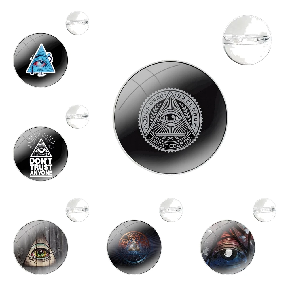 의류용 핀 배지 금속 브로치, 배낭 장식 선물, 피라미드 눈 기호, 일루미나티