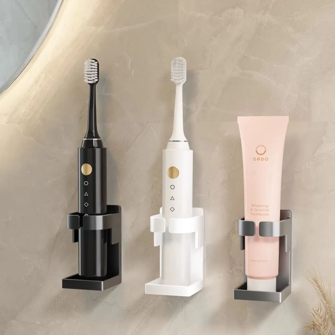 

Держатель для электрической зубной щетки — компактный органайзер для зубных щеток в ванной комнате, необходимые аксессуары для ванной комнаты для неравномерного пространства