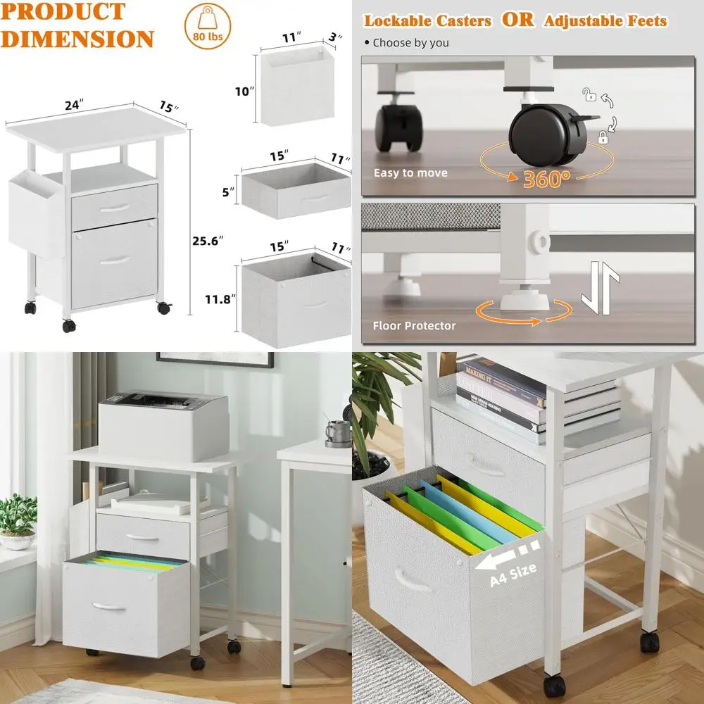 White Mobile 2-Draw…