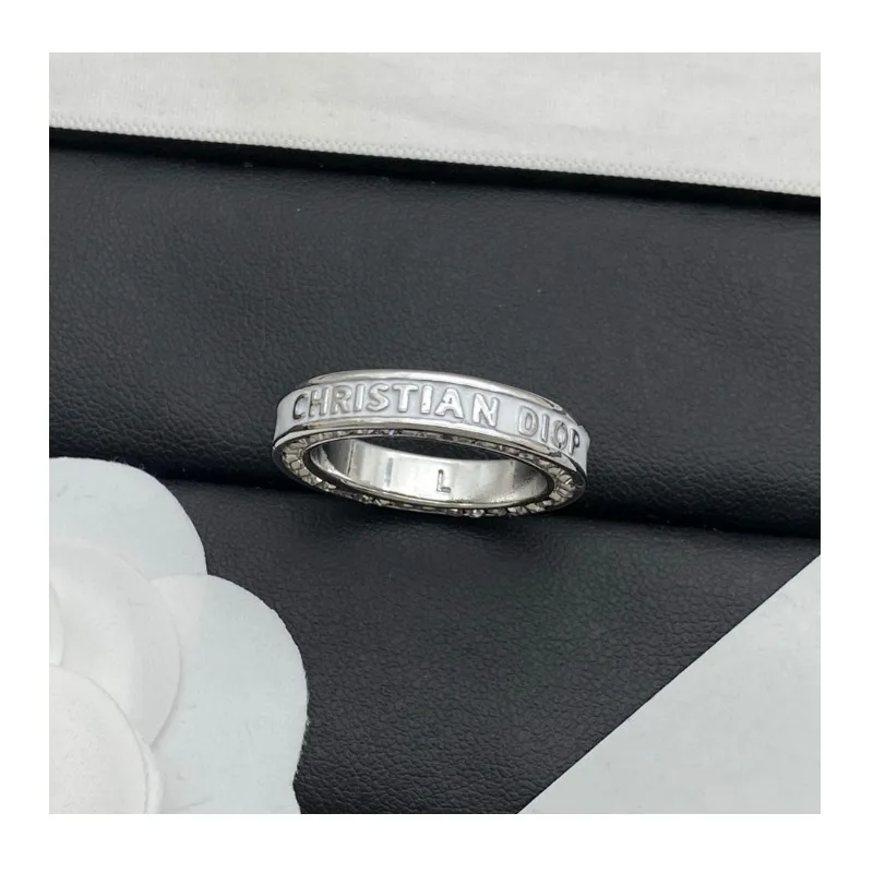 

New Classic Epoxy Diamond Ring Women's Simple Fashion Letter Closed Ring