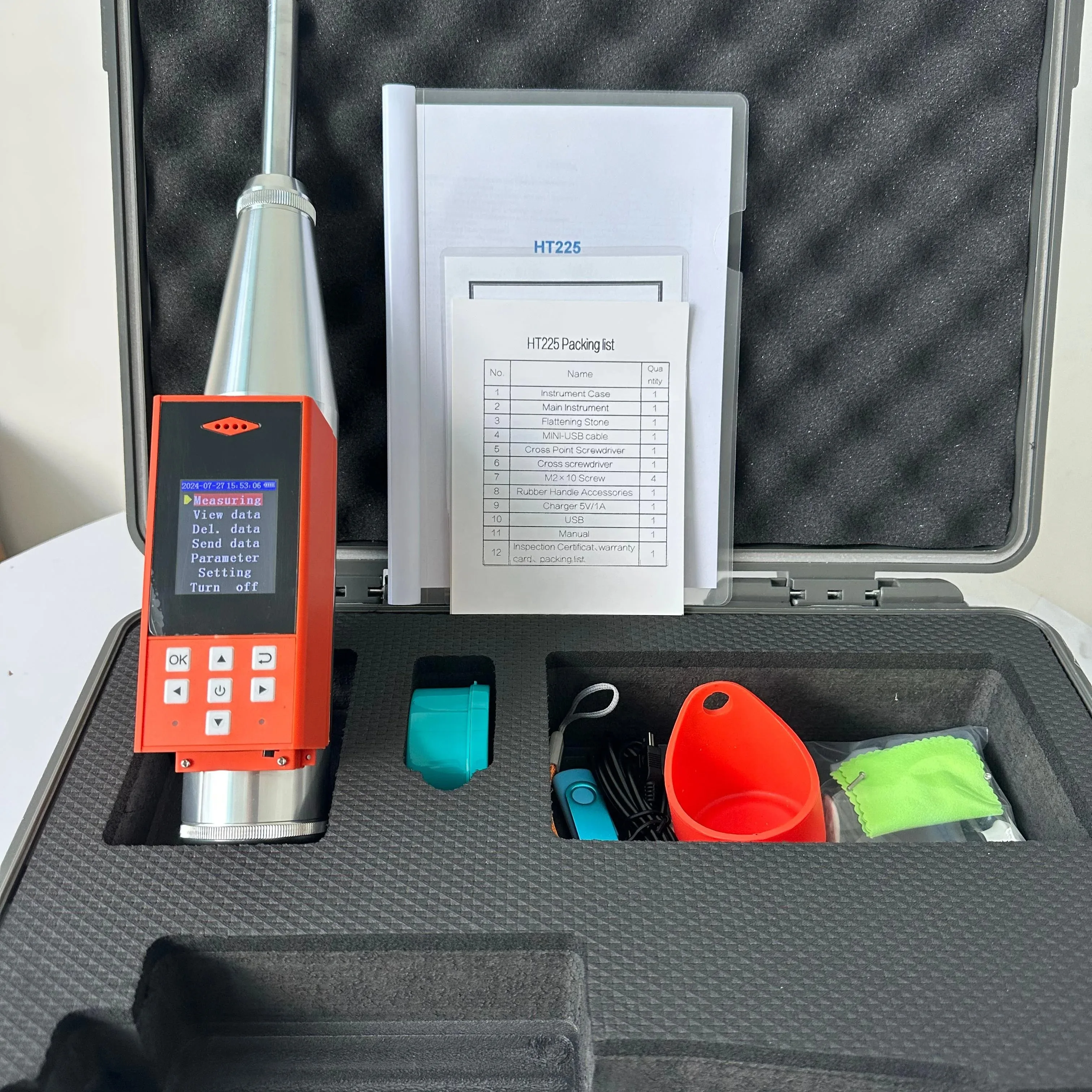 

HT225 High Strength Rebound Hammer Concrete Test RH225-A Compressive Strength Measurement Tool