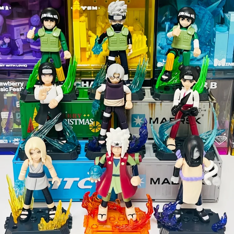 Blokees Group Naruto 02 Uzumaki Naruto Jiraiya Yakushi Kabuto Orochimaru Tsunade Might Guy Tenten Assembled Model Toys Gift