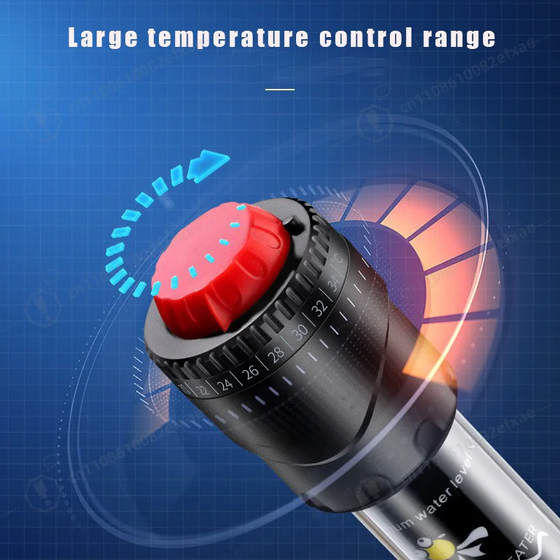 50W/500W Adjustable Water Heating Rod Aquarium Submersible Heater Fish Tank Quartz Explosion-proof Constant Temperature Control