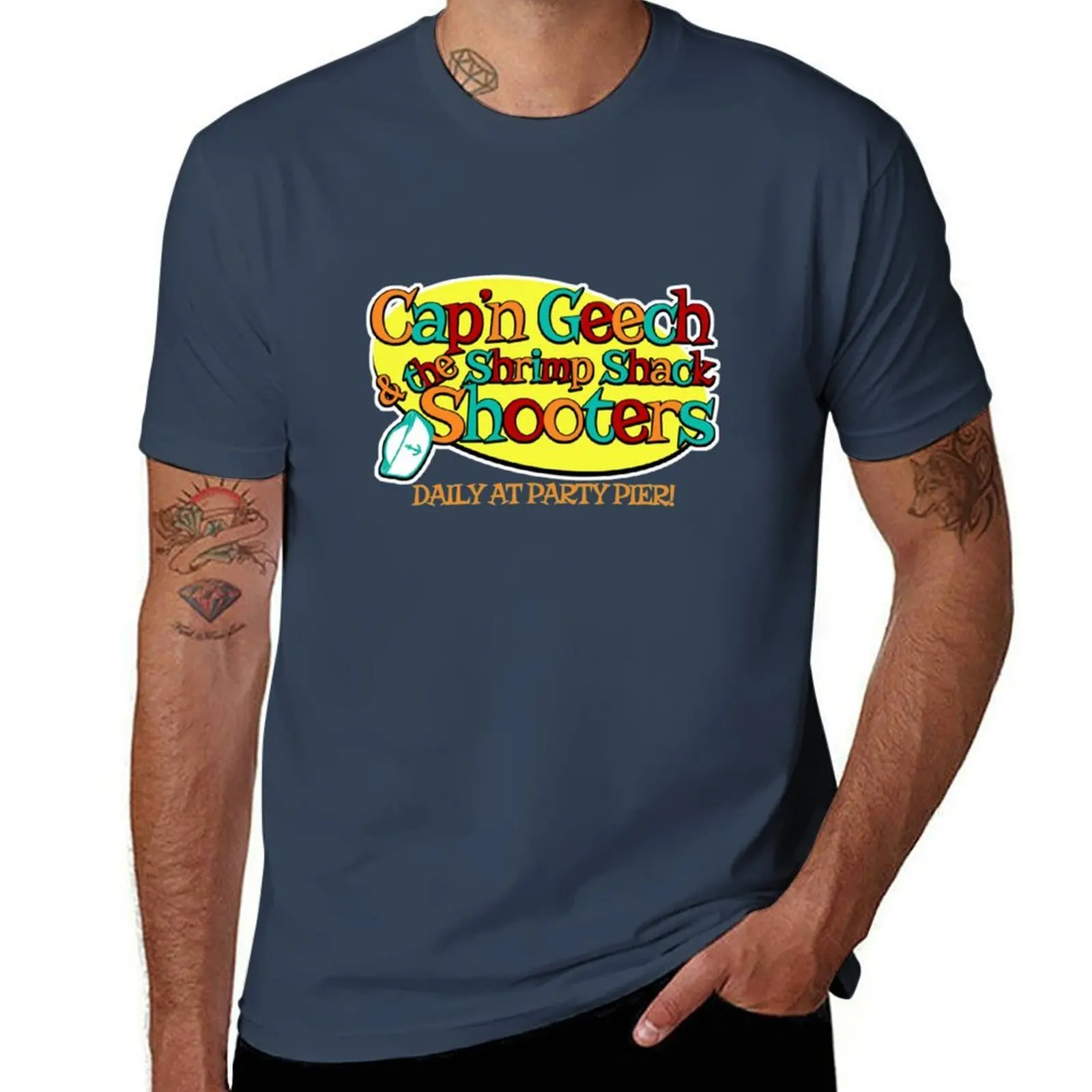 

Thecontada Captain Geech and The Shrimp Shack Shooters T-Shirt t shirt man plain man t shirt cotton T-Shirt