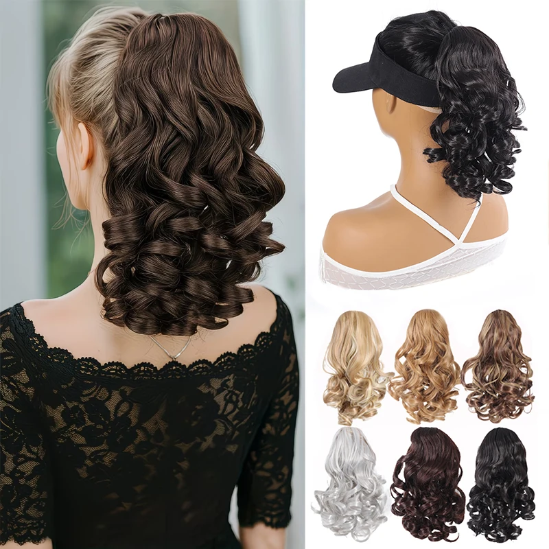 12inch Short Ponytail Extension, Classic Loose Curly Wave Claw Clip Synthetic Ponytail Extension Hair Piece, Suitable for Women