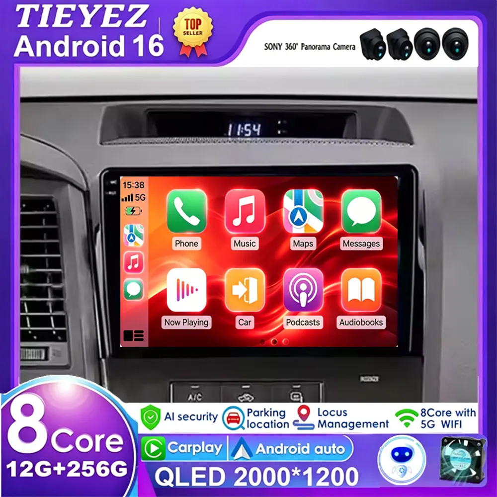 Android 16 Für Toyota Tundra XK50 2007 - 2013 Sequoia XK60 2008 - 2017 Carplay Auto Autoradio Multimedia-Videoplayer 5G WLAN