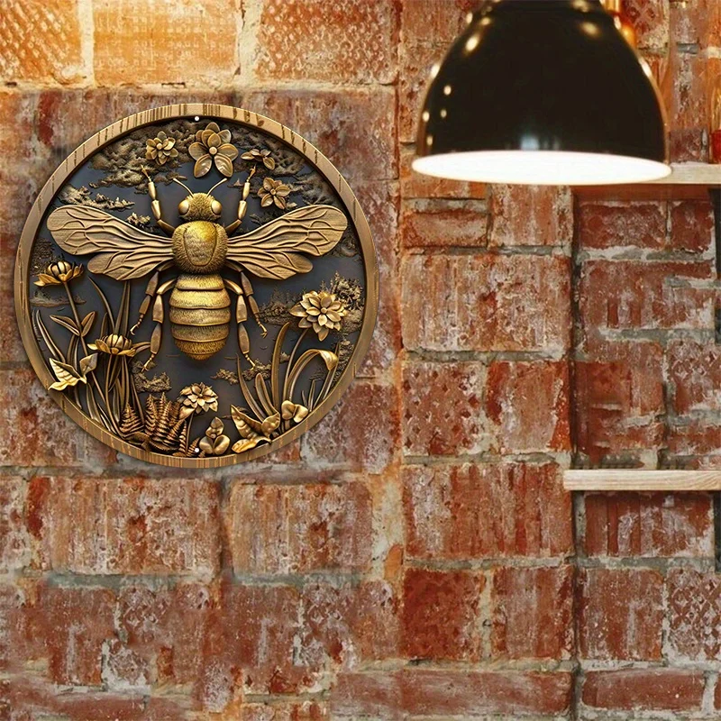 8x8 Aluminum Bee Pattern Sign - Attractive Wall Art Decor - Durable & Stylish for Home Office, farmhouse decor room decoration - Image 5