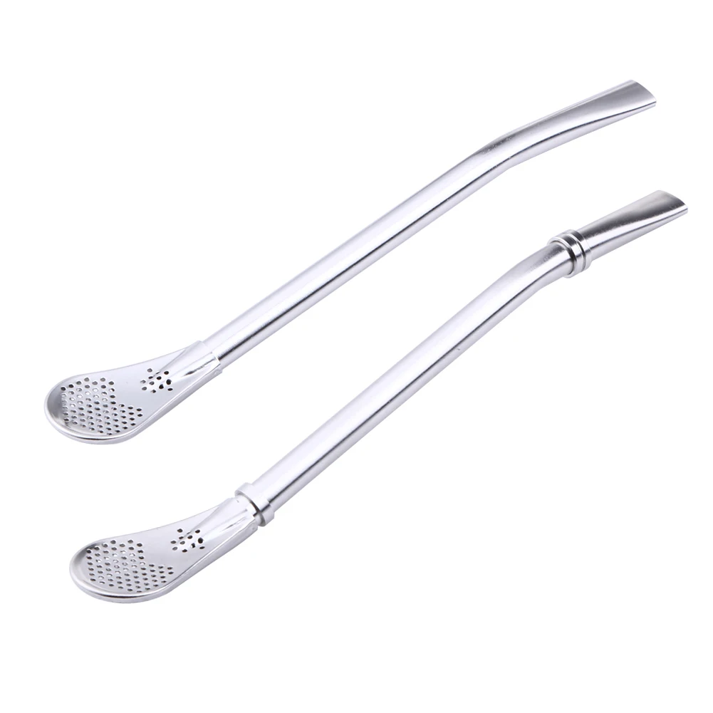 1 Pcs Stainless Steel Drinking Straw Filters Handmade Mate Tea Reusable Sucker Spoons Filter Bar Drinks Parts