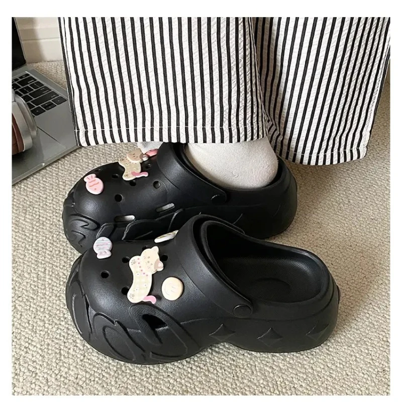 

Little Fish Smiling Face Cat Hole Slippers for Women, New External Wear, Anti slip, Height increasing, Breathable