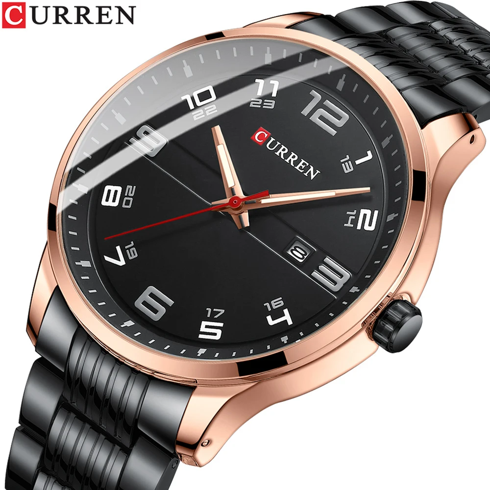 CURREN Casual Business Watch Waterproof Stainless Steel Watch Men's New Luxury Fashion Quartz Men's Watch with Luminous