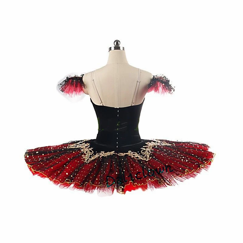 Black Red Professional Tutu La Esmeralda Performance Ballet Tutu Platter Pancake Tutu Dress Girls Kids Ballerina Party Costume