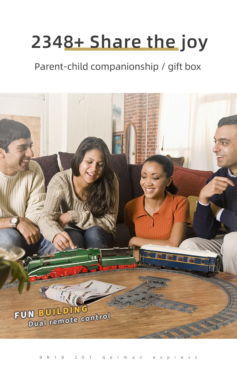 MOULD KING 12007 Remote Control Train The Motorized BR18 201 German Express Train Model Bricks Building Blocks Kid Birthday Gift