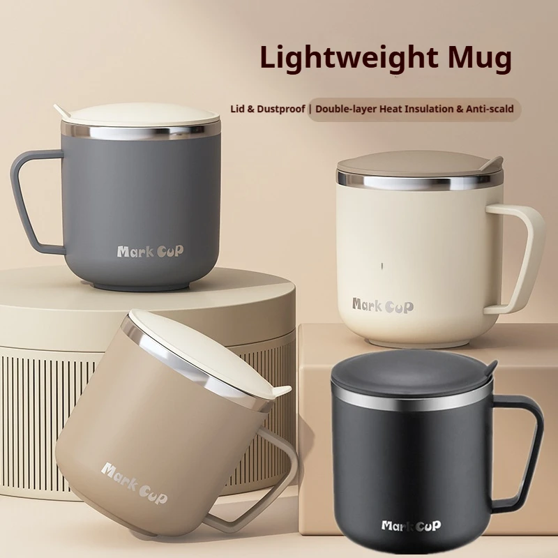 400ml Stainless Steel Milk Coffee Cup Sealed Insulated Coffee Mug Portable Water Cups Heat Insulation Anti-fall Thermos Mug